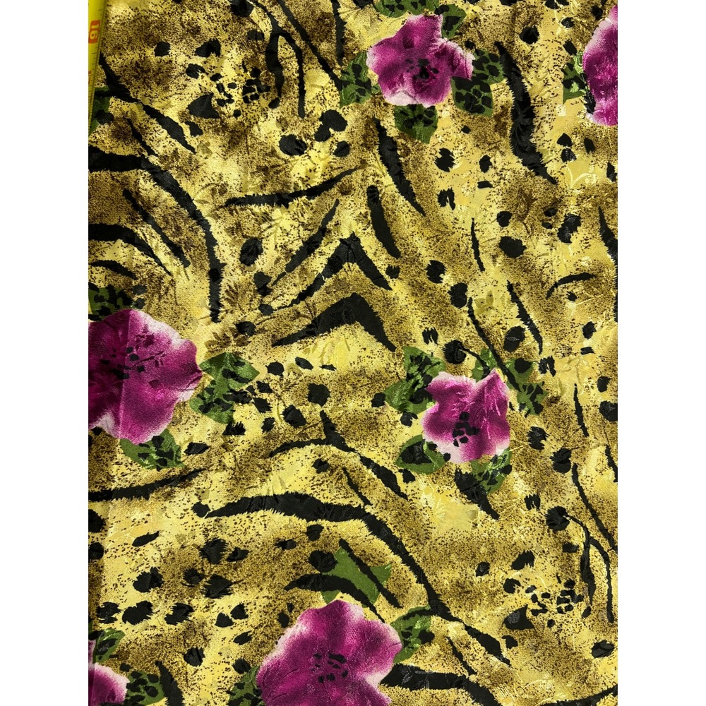 Vintage Vanity Fair Womens Gold Animal Print Floral Satin Robe Nightgown Set L - Picture 4 of 16
